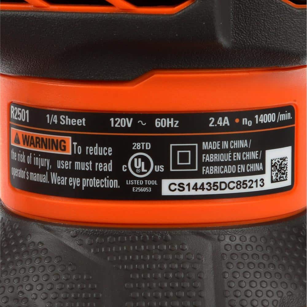 2.4 Amp Corded 1/4 Sheet Sander with AIRGUARD Technology - Image 5