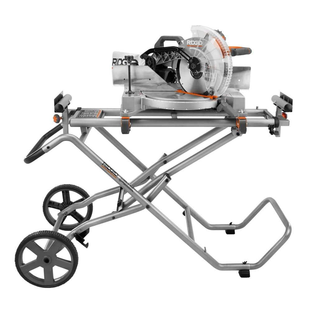 Foldable Mobile Miter Saw Stand with Mounting Braces - Image 10