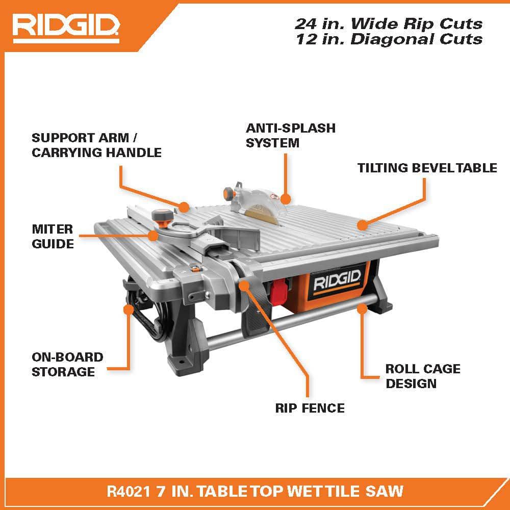 6.5-Amp 7 in. Blade Corded Table Top Wet Tile Saw - Image 3
