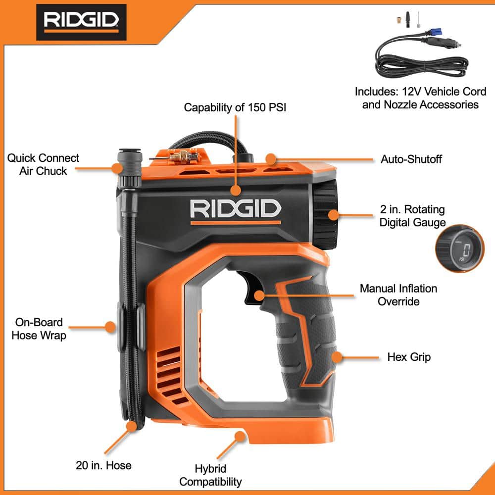 18V Cordless Portable Inflator (Tool Only) - Image 3