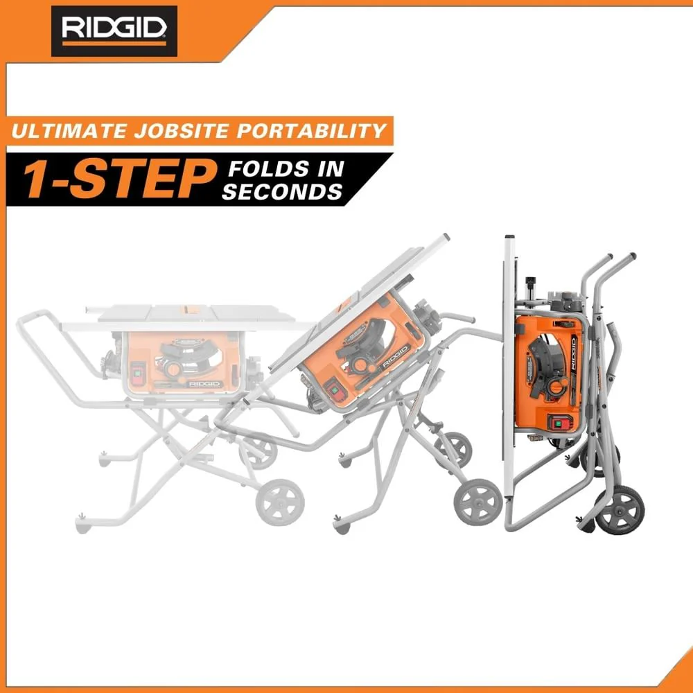15 Amp 10 in. Portable Corded Pro Jobsite Table Saw with Stand - Image 8