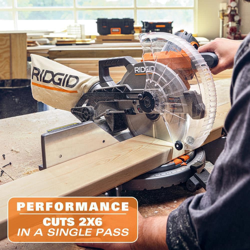 15 Amp 10 in. Corded Dual Bevel Miter Saw with LED Cut Line Indicator - Image 5
