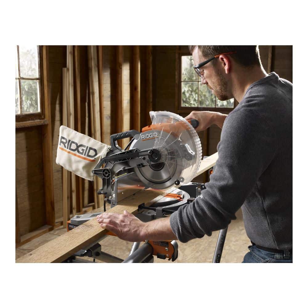15 Amp 10 in. Corded Dual Bevel Miter Saw with LED Cut Line Indicator - Image 8