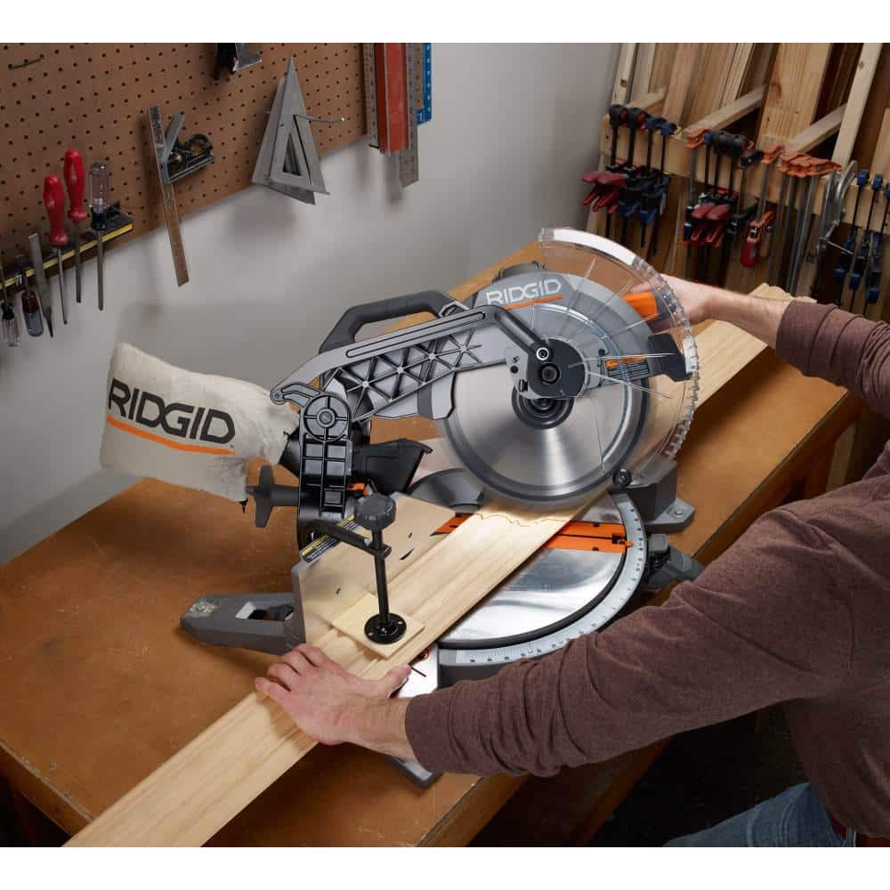 15 Amp Corded 12 in. Dual Bevel Miter Saw with LED Cutline Indicator - Image 4