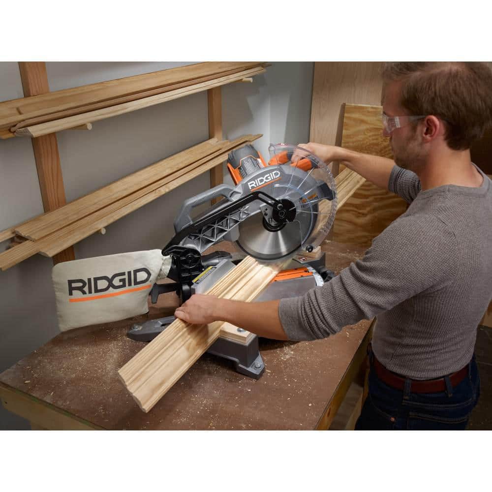 15 Amp Corded 12 in. Dual Bevel Miter Saw with LED Cutline Indicator - Image 5