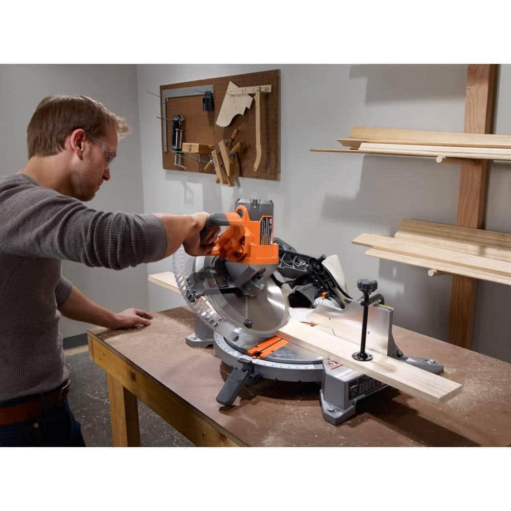 15 Amp Corded 12 in. Dual Bevel Miter Saw with LED Cutline Indicator - Image 6