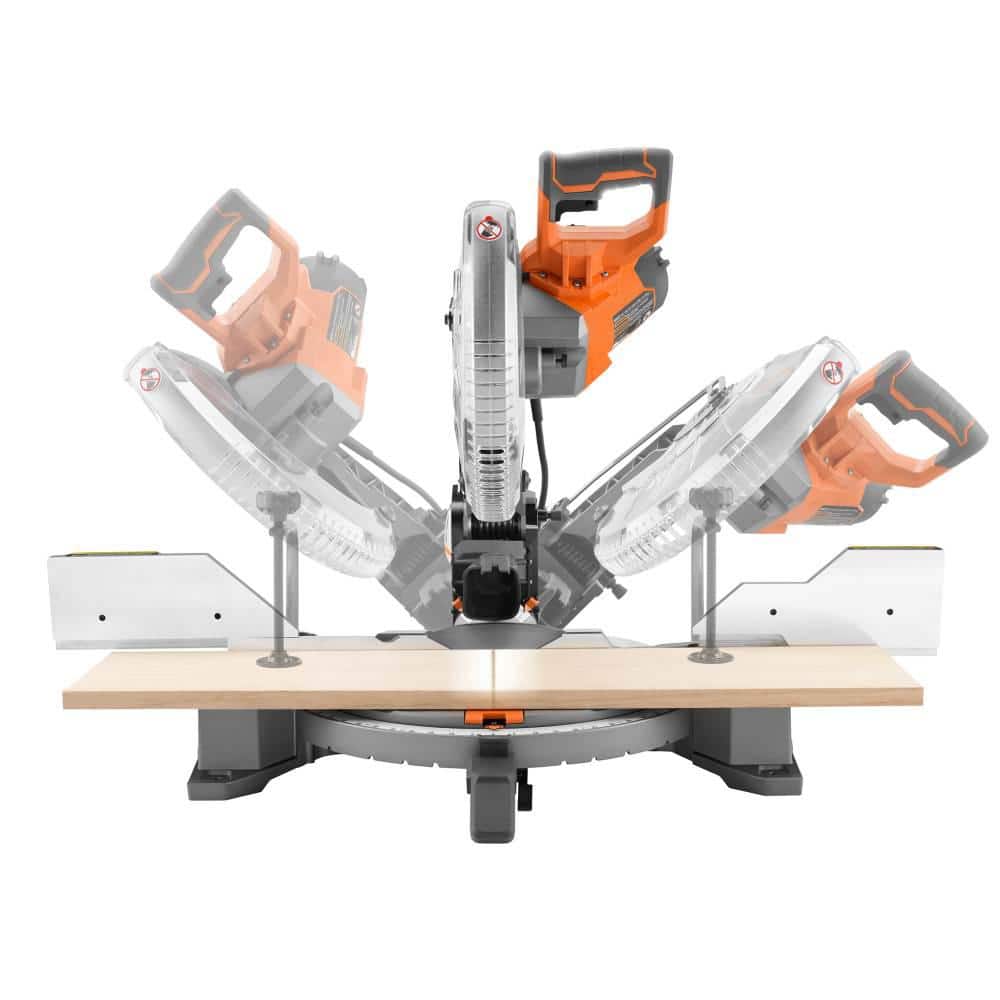 15 Amp Corded 12 in. Dual Bevel Miter Saw with LED Cutline Indicator - Image 9