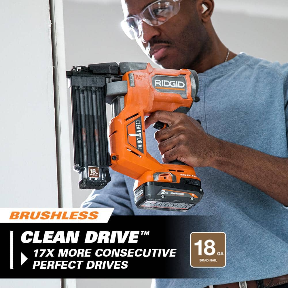 18V Brushless Cordless 18-Gauge 2-1/8 in. Brad Nailer (Tool Only) with CLEAN DRIVE Technology - Image 3