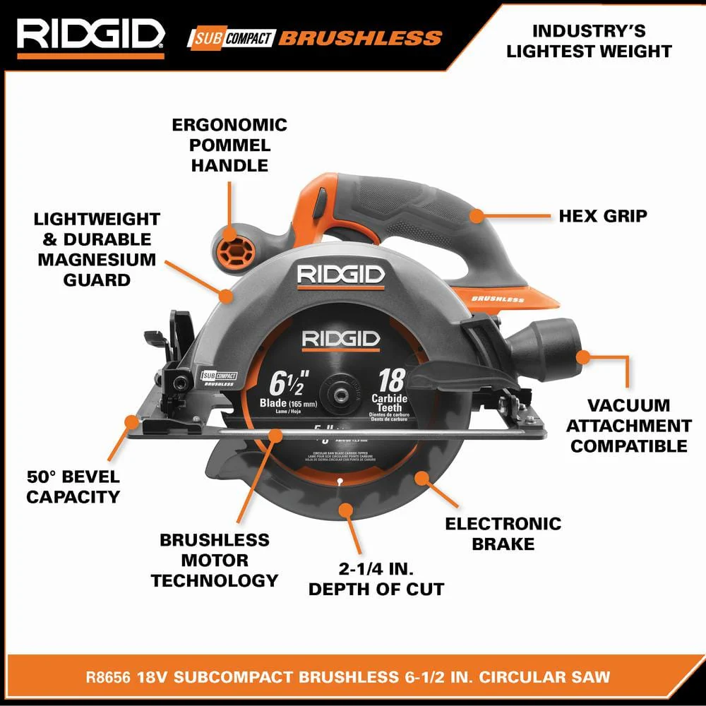 18V SubCompact Brushless Cordless 6-1/2 in. Circular Saw (Tool Only) - Image 3