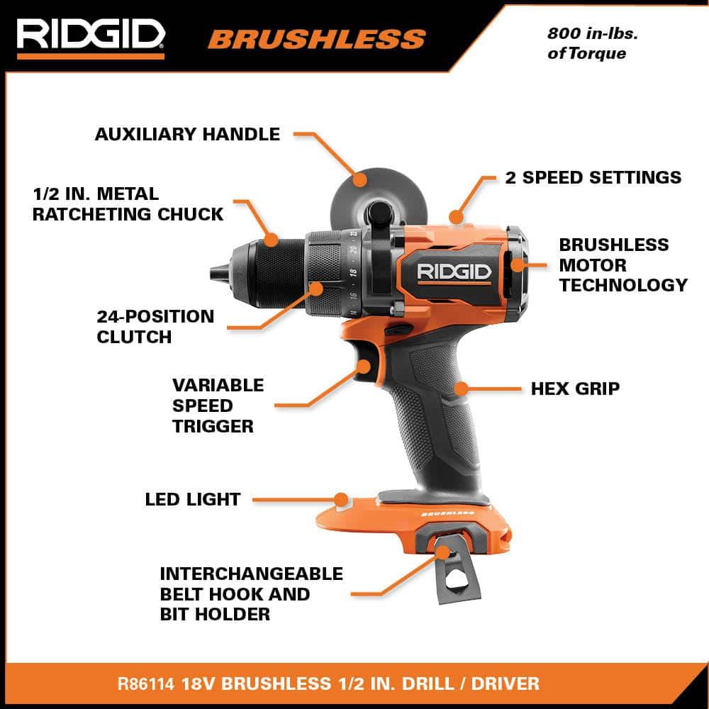 18V Brushless Cordless 1/2 in. Drill/Driver (Tool Only) - Image 3