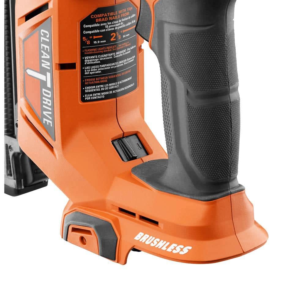 18V Brushless Cordless 18-Gauge 2-1/8 in. Brad Nailer with CLEAN DRIVE Technology with 2.0 Ah Battery and Charger - Image 7