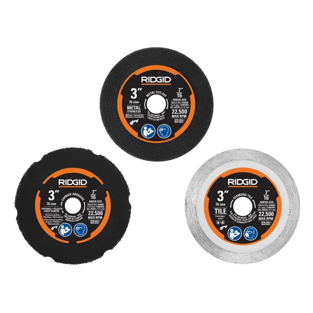 18V SubCompact Brushless Cordless 3 in. Multi-Material Saw Kit with (3) Cutting Wheels, 2.0 Ah Battery, and 18V Charger - Image 7