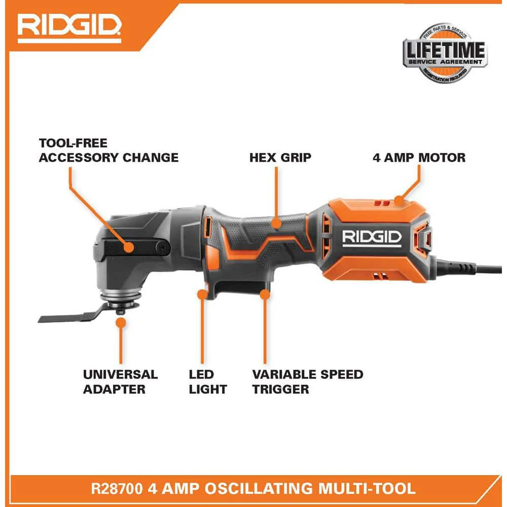 4 Amp Corded Oscillating Multi-Tool - Image 3