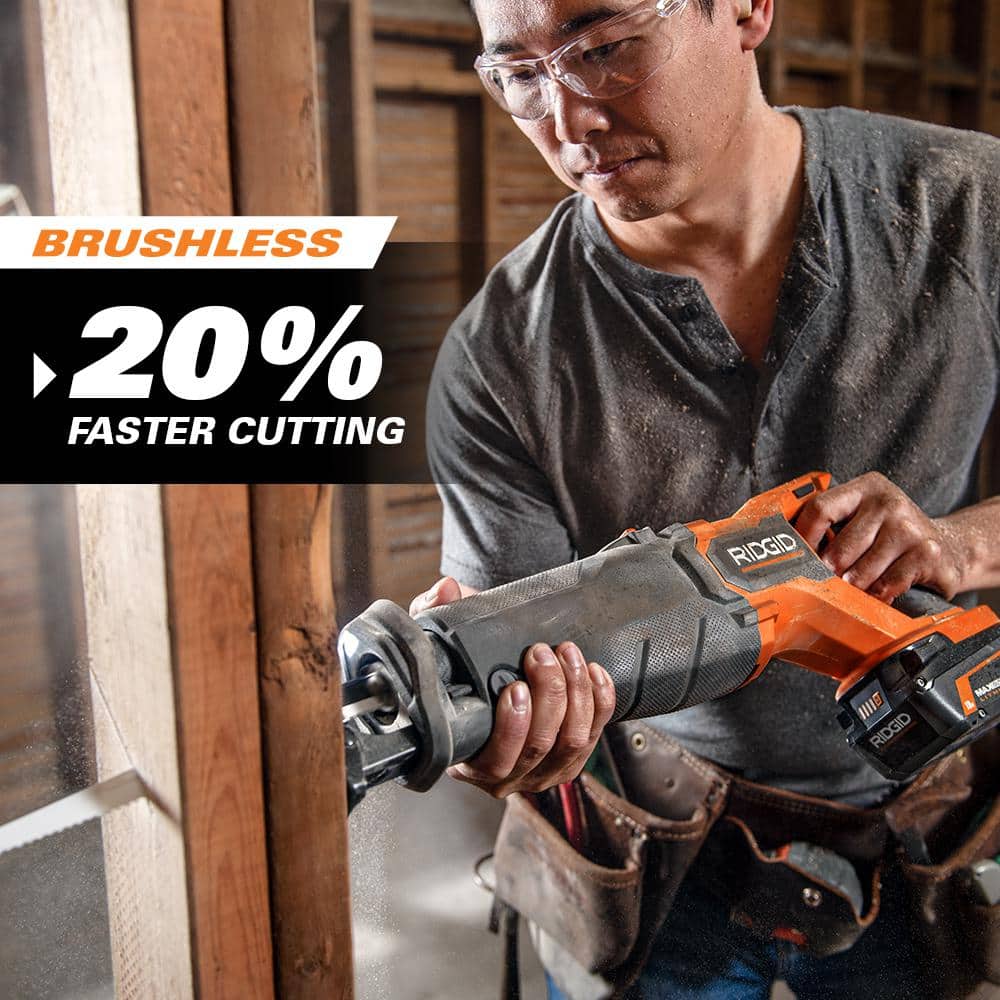 18V Brushless Cordless Reciprocating Saw Kit with (1) 4.0 Ah Battery and Charger - Image 4