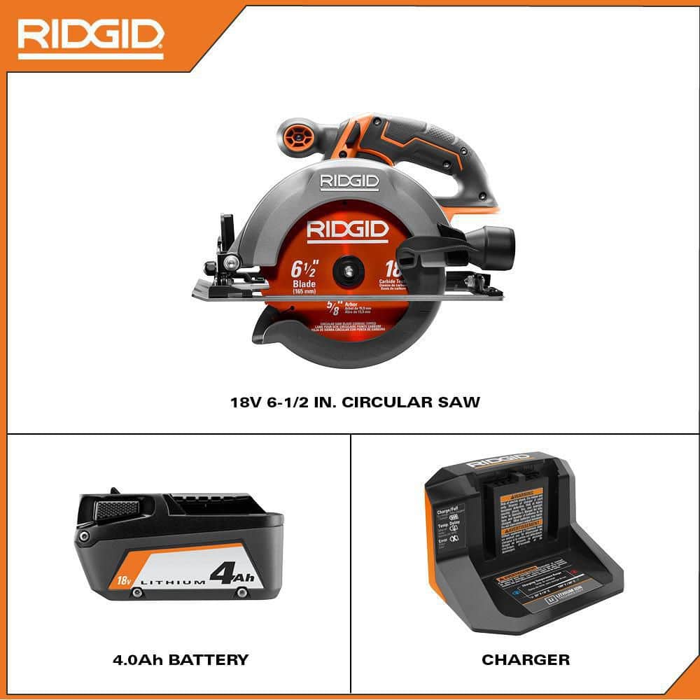 18V Cordless 6-1/2 in. Circular Saw Kit with (1) 4.0 Ah Battery and Charger - Image 2