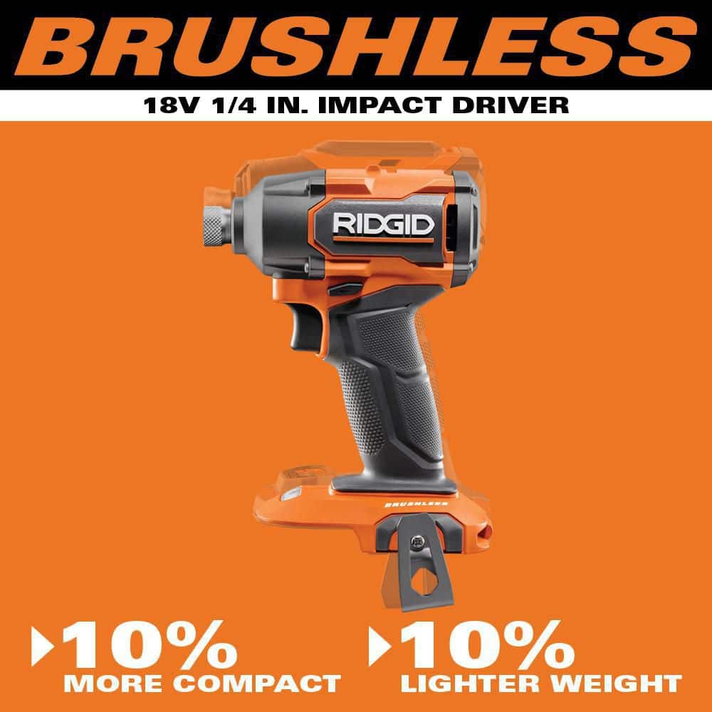 18V Brushless Cordless 2-Tool Combo Kit with Drill/Driver, Impact Driver, (2) Batteries, 18V Charger, and Tool Bag - Image 8