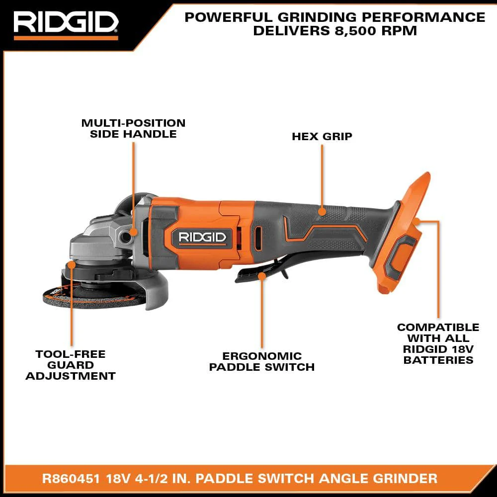 18V Cordless 4-1/2 in. Angle Grinder (Tool Only) - Image 3