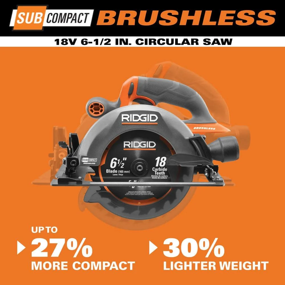 18V SubCompact Brushless Cordless 6-1/2 in. Circular Saw Kit with 4.0 Ah MAX Output Battery and Charger R8656KN - Image 4