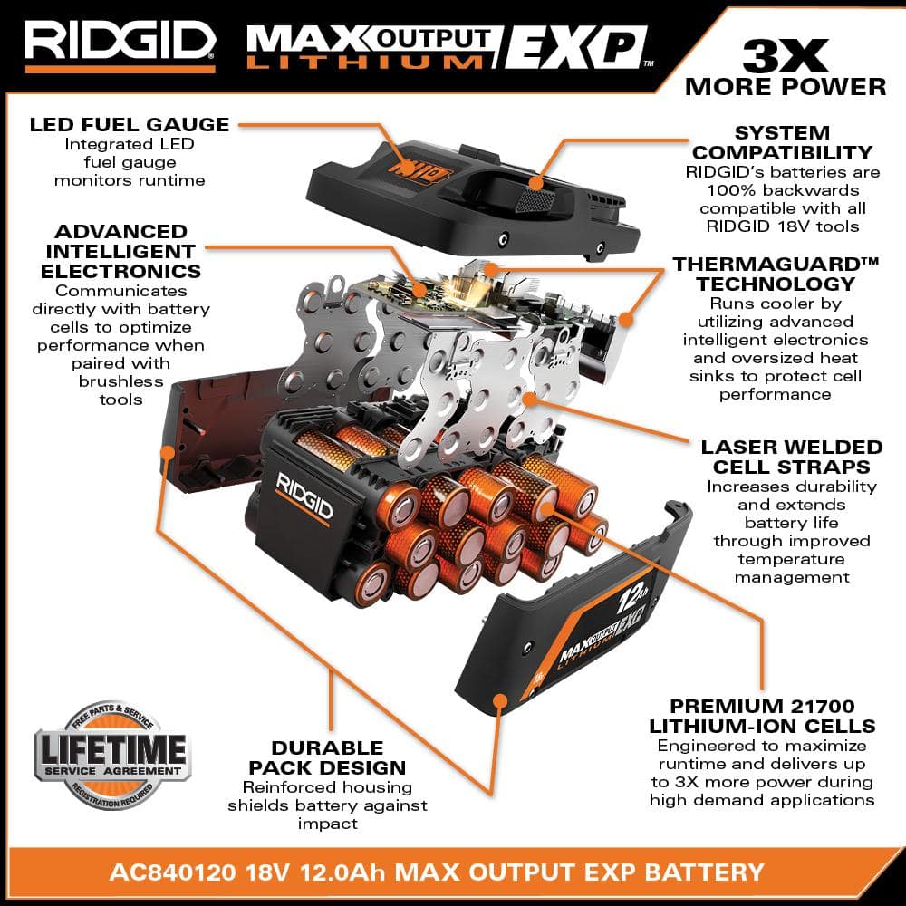 18V 12.0 Ah MAX Output EXP Lithium-Ion Battery - Image 3