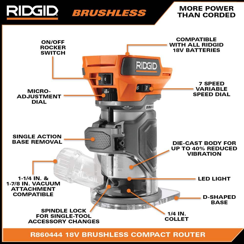 18V Brushless Cordless Compact Router (Tool Only) - Image 4
