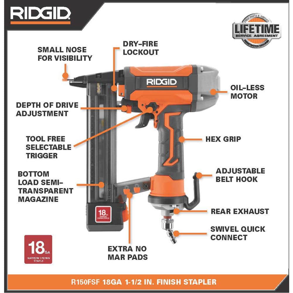 6 Gal. Portable Electric Pancake Air Compressor w/ 18GA Brad Nailer, 16GA Straight Finish Nailer, & 18GA Finish Stapler - Image 4