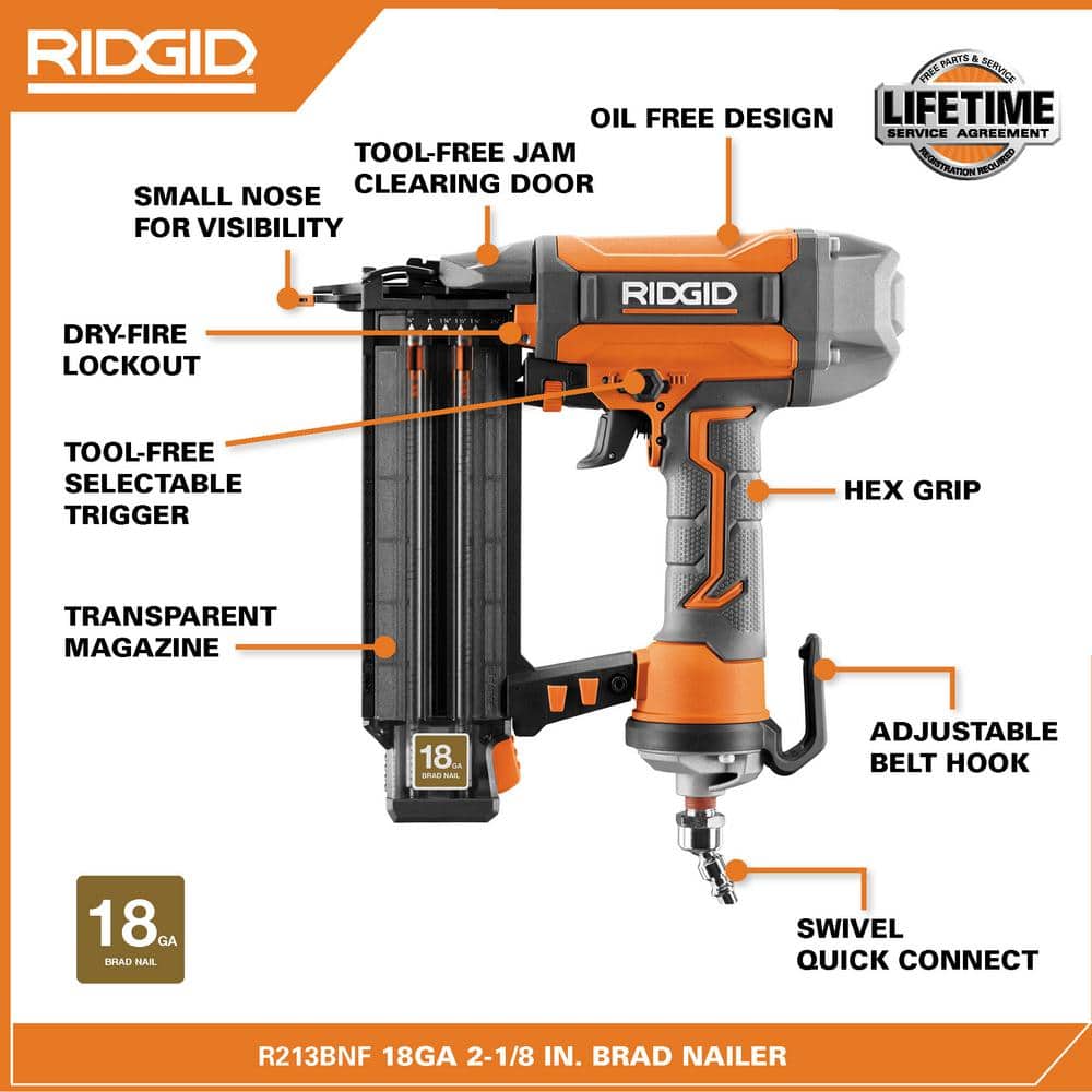 6 Gal. Portable Electric Pancake Air Compressor w/ 18GA Brad Nailer, 16GA Straight Finish Nailer, & 18GA Finish Stapler - Image 5