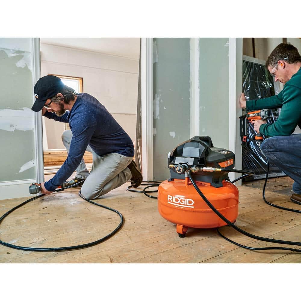 6 Gal. Portable Electric Pancake Air Compressor w/ 18GA Brad Nailer, 16GA Straight Finish Nailer, & 18GA Finish Stapler - Image 6