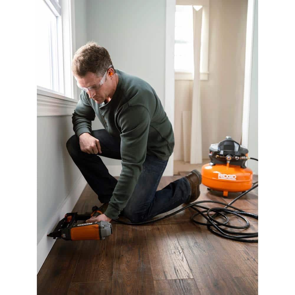 6 Gal. Portable Electric Pancake Air Compressor w/ 18GA Brad Nailer, 16GA Straight Finish Nailer, & 18GA Finish Stapler - Image 7