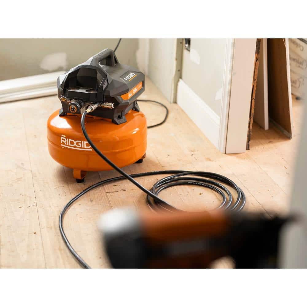 6 Gal. Portable Electric Pancake Air Compressor w/ 18GA Brad Nailer, 16GA Straight Finish Nailer, & 18GA Finish Stapler - Image 8