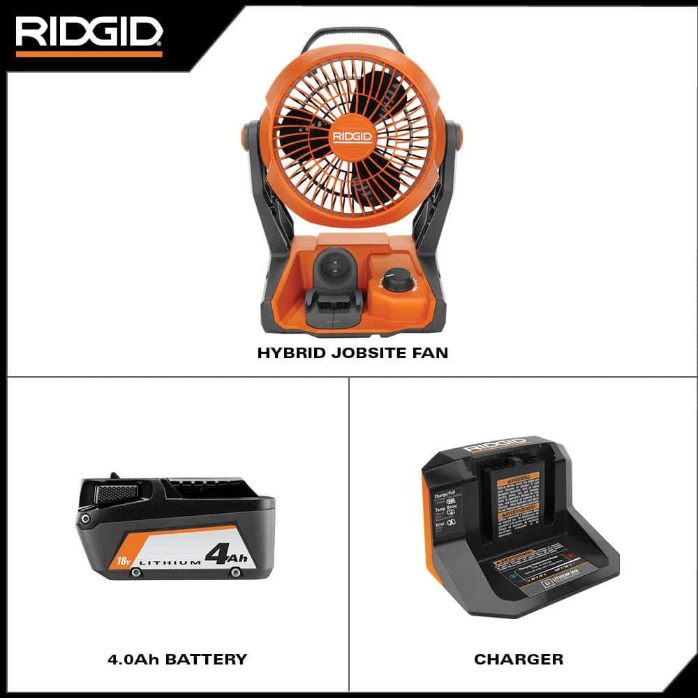 18V Cordless Jobsite Fan Kit with 4.0 Ah Battery and Charger - Image 2