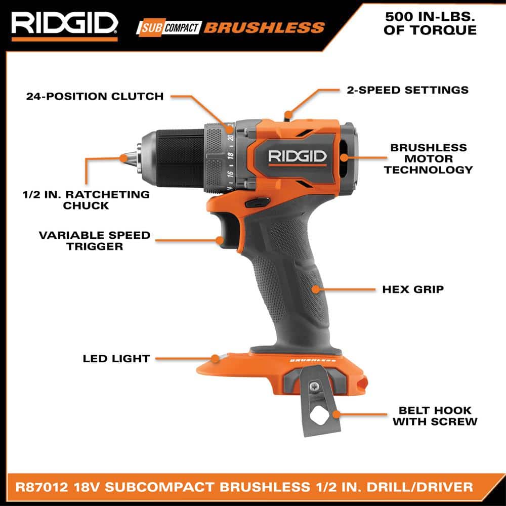 18V SubCompact Brushless Cordless 1/2 in. Drill/Driver (Tool Only) - Image 4