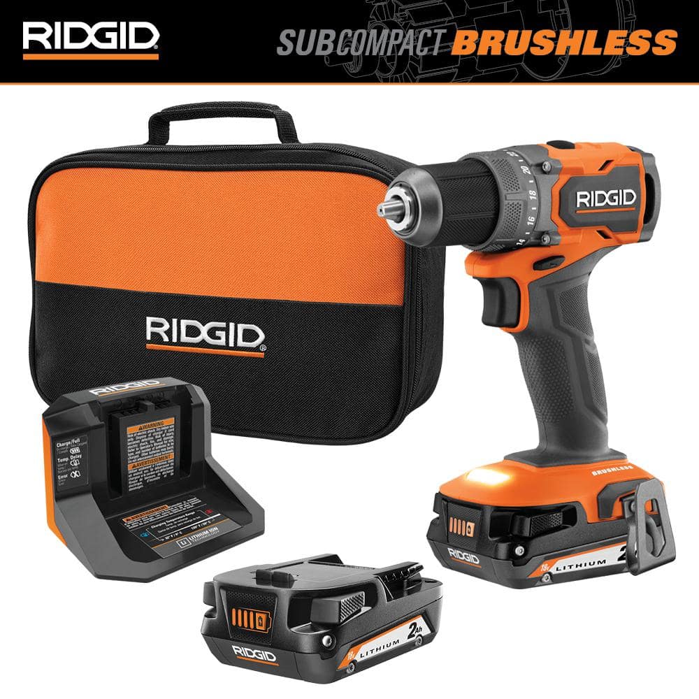 18V SubCompact Brushless Cordless 1/2 in. Drill/Driver Kit with (2) 2.0 Ah Batteries, Charger, and Tool Bag - Image 2