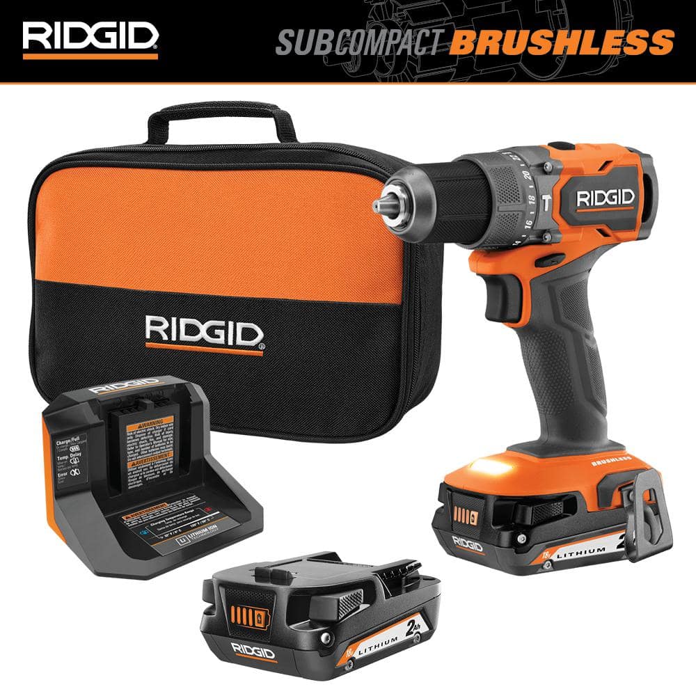 18V SubCompact Brushless Cordless 1/2 in. Hammer Drill Kit with (2) 2.0 Ah Batteries, Charger, and Bag - Image 2