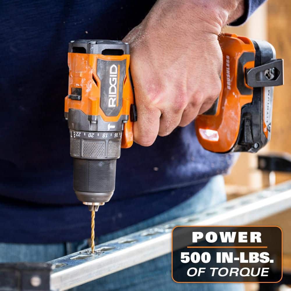 18V SubCompact Brushless Cordless 1/2 in. Hammer Drill Kit with (2) 2.0 Ah Batteries, Charger, and Bag - Image 6