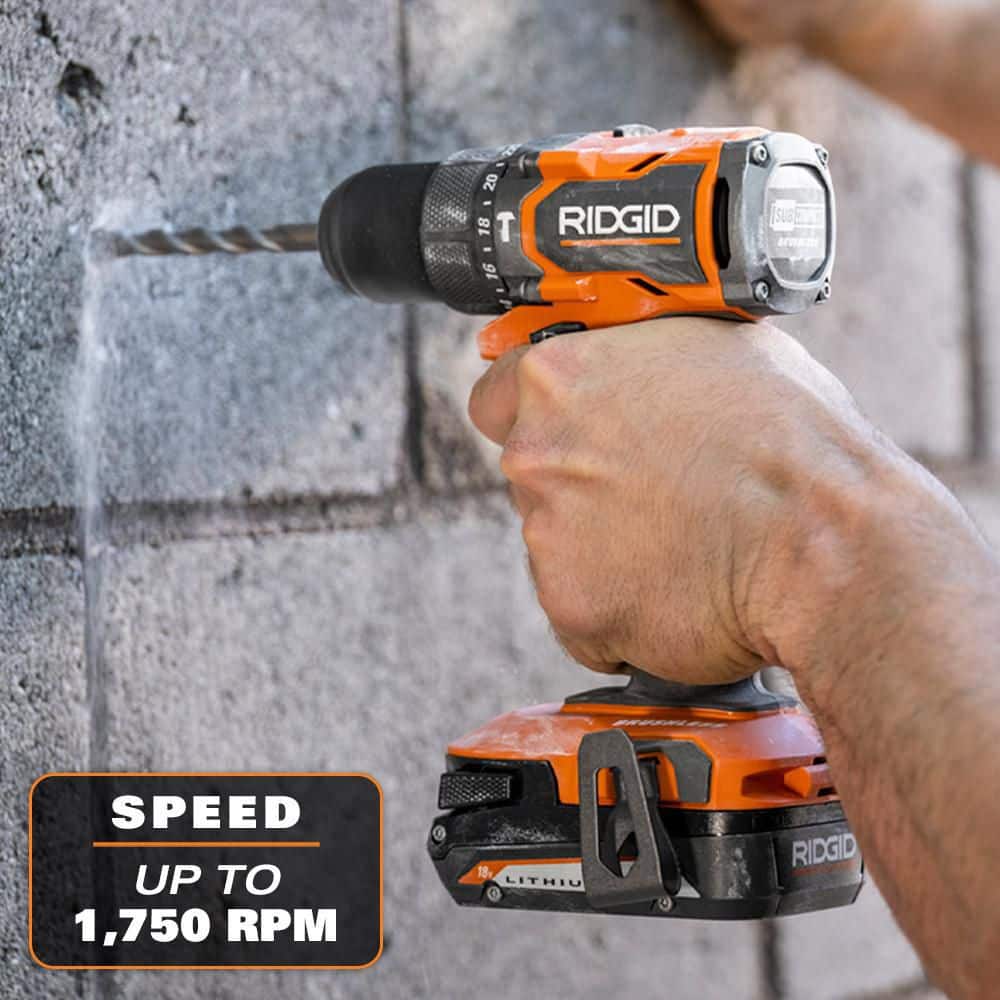 18V SubCompact Brushless Cordless 1/2 in. Hammer Drill Kit with (2) 2.0 Ah Batteries, Charger, and Bag - Image 7