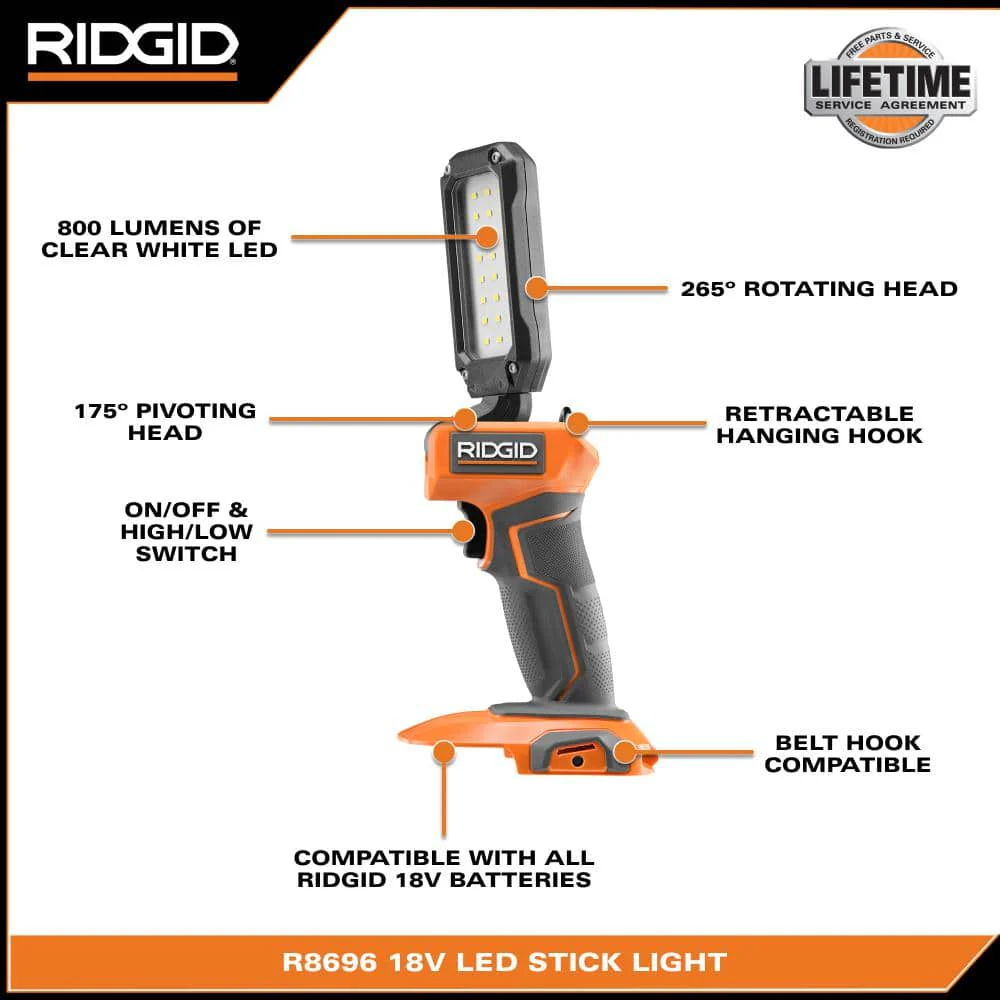 18V Cordless LED Stick Light Kit with 2.0 Ah Battery and Charger - Image 3