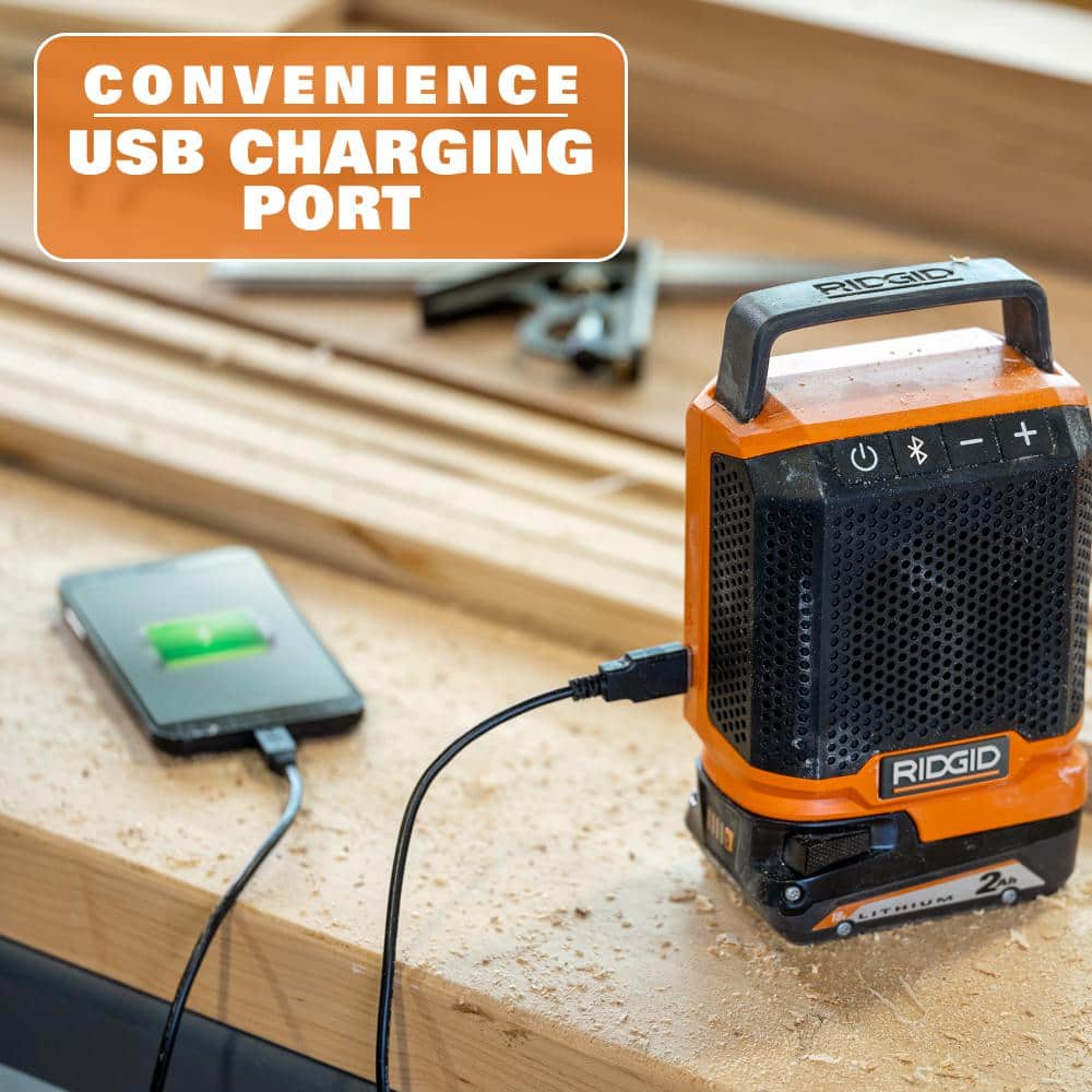 18V Cordless Speaker with Bluetooth Technology, 2.0 Ah Battery, and Charger - Image 6