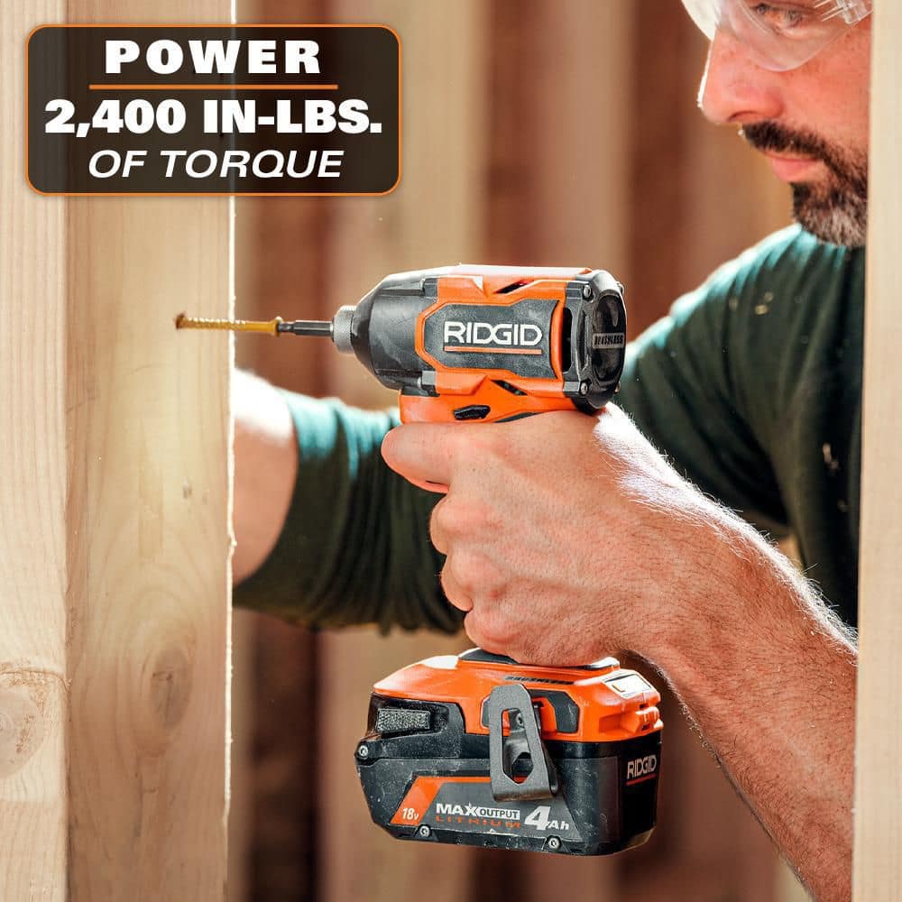 18V Brushless Cordless 4-Mode Impact Driver Kit with 2.0 Ah MAX Output Battery, Charger, and Case - Image 5