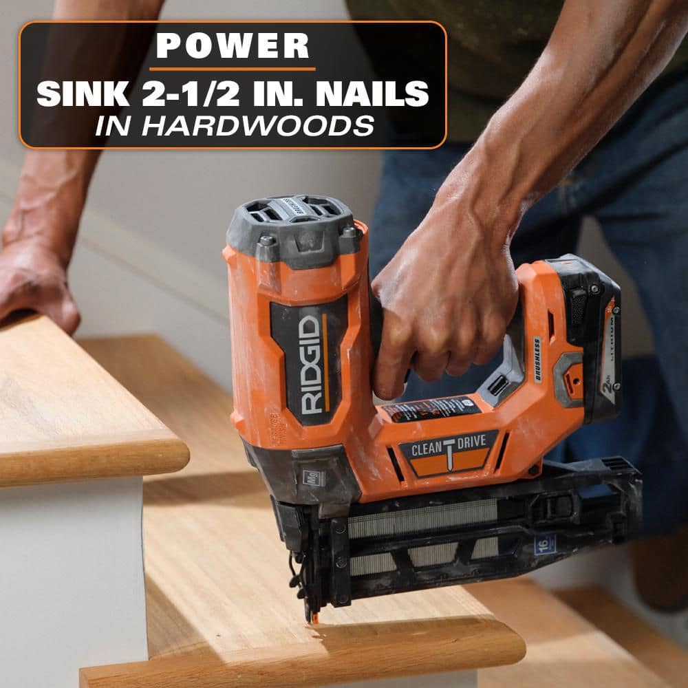 18V Brushless Cordless 16-Gauge 2-1/2 in. Straight Finish Nailer (Tool only) - Image 7