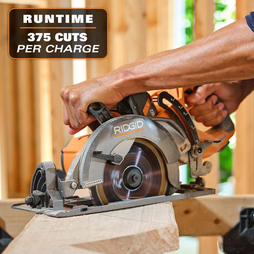 18V Brushless Cordless 7-1/4 in. Rear Handle Circular Saw Kit with 8.0 Ah MAX Output Battery, 18V Charger and Bag - Image 5