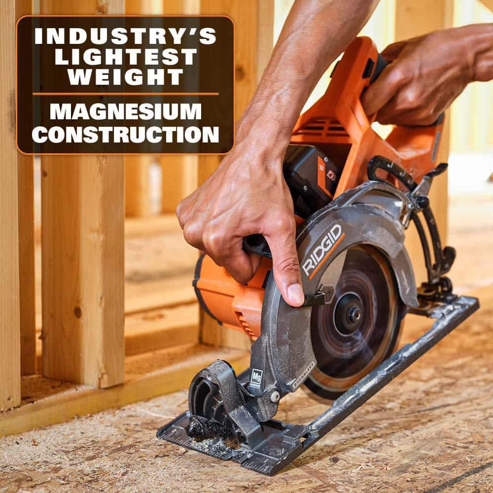 18V Brushless Cordless 7-1/4 in. Rear Handle Circular Saw Kit with 8.0 Ah MAX Output Battery, 18V Charger and Bag - Image 7
