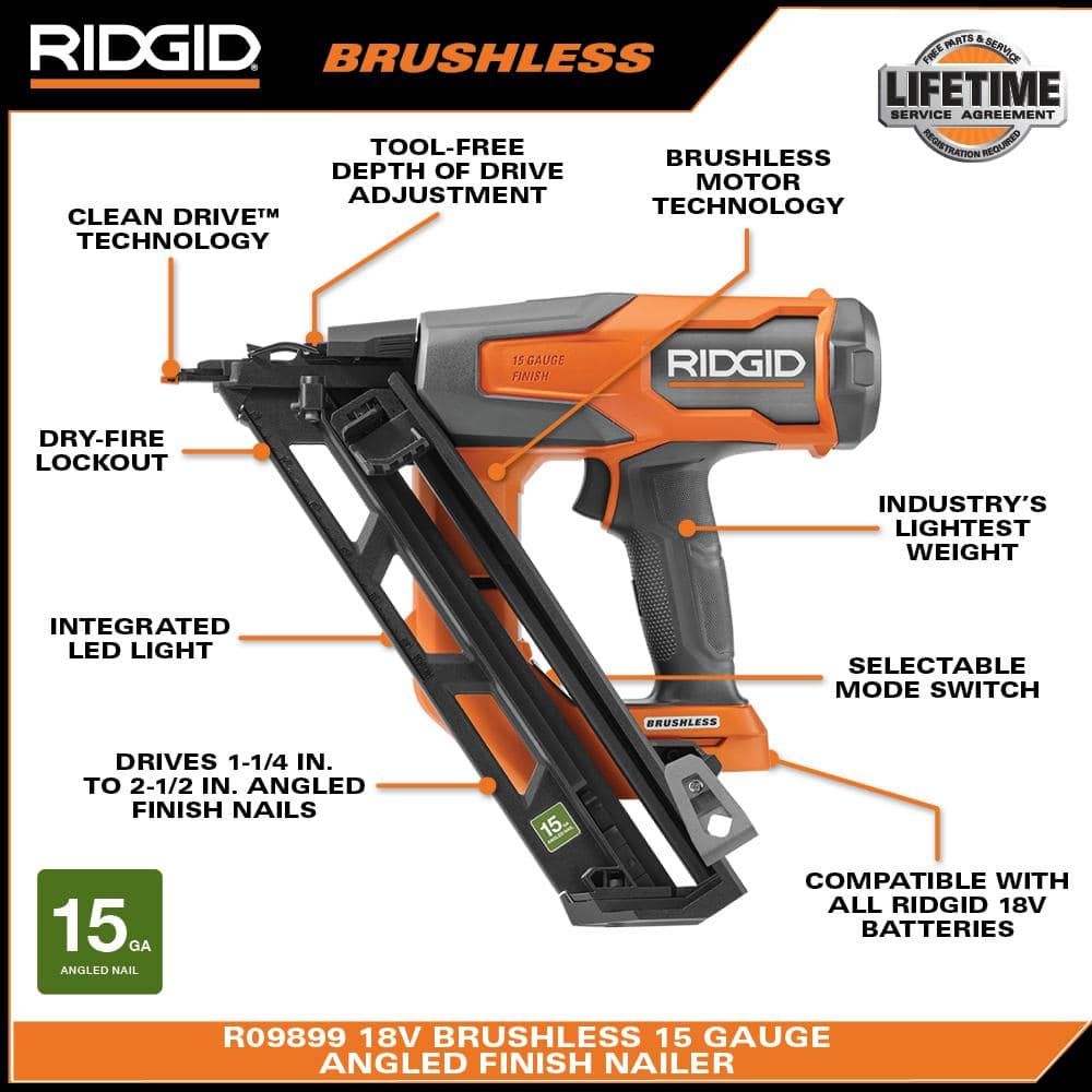 18V Brushless Cordless 15-Gauge Angled Finish Nailer (Tool Only) - Image 3