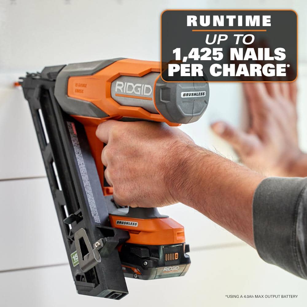 18V Brushless Cordless 15-Gauge Angled Finish Nailer Kit with 2.0Ah MAX Output Battery and Charger - Image 4
