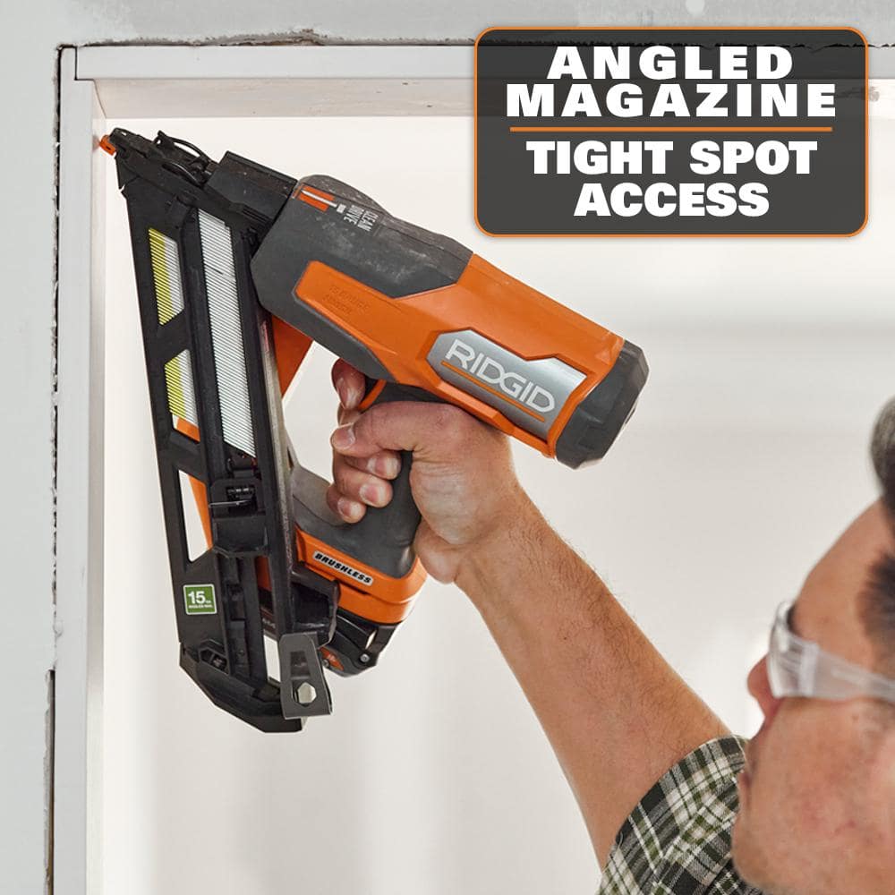 18V Brushless Cordless 15-Gauge Angled Finish Nailer Kit with 2.0Ah MAX Output Battery and Charger - Image 7