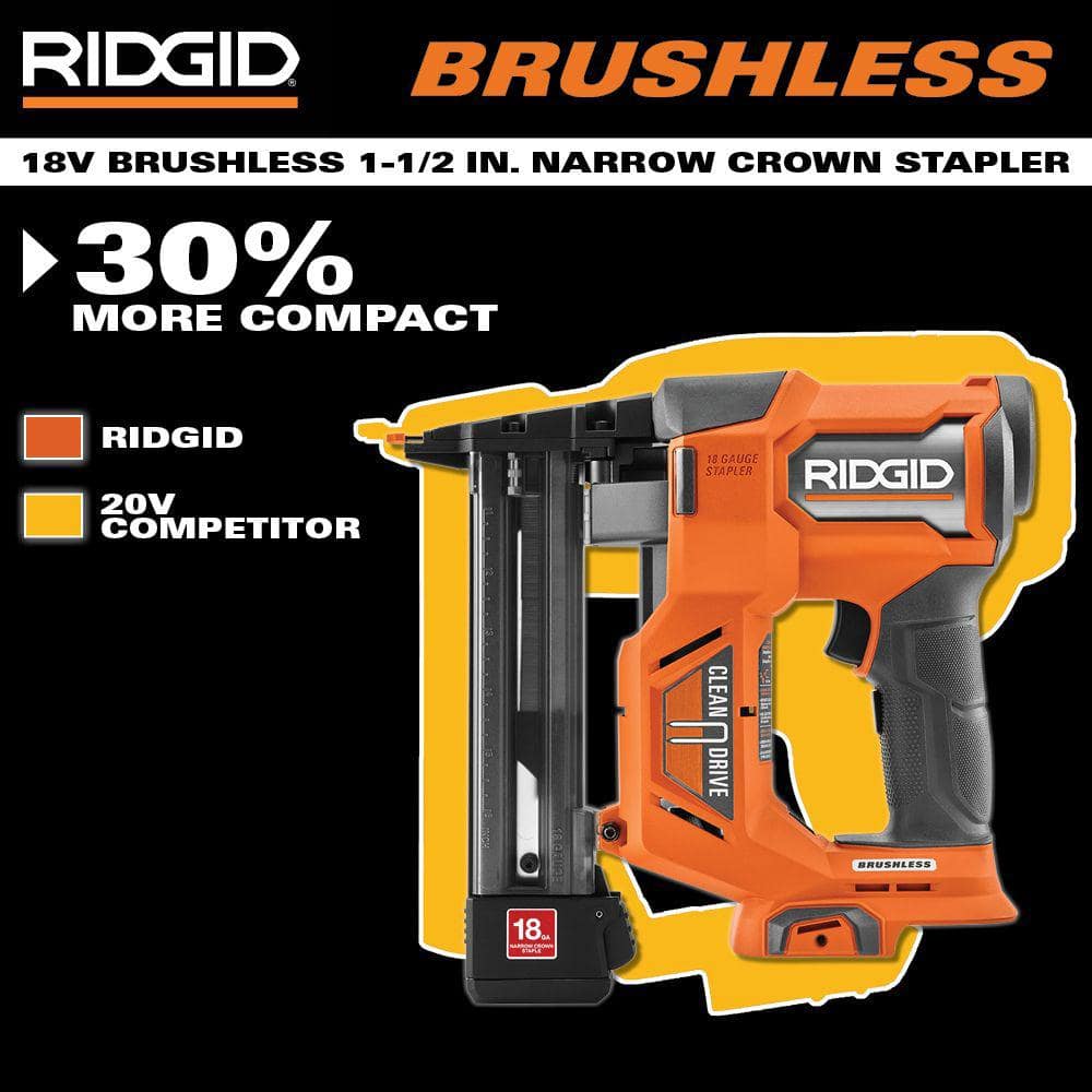 18V Brushless Cordless 18-Gauge Narrow Crown Stapler Kit with 2.0 Ah Battery and Charger - Image 9