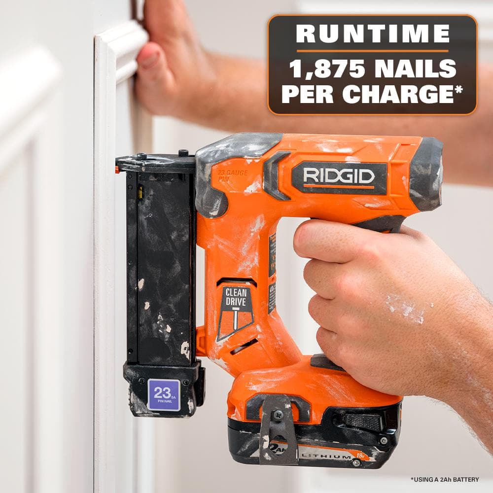 18V Cordless 23 Gauge 1-3/8 in. Headless Pin Nailer Kit with 2.0 Ah Battery and Charger - Image 6