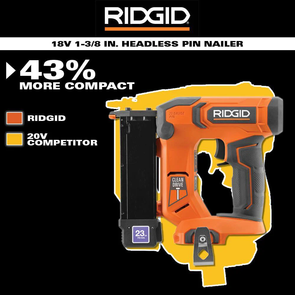 18V Cordless 23 Gauge 1-3/8 in. Headless Pin Nailer Kit with 2.0 Ah Battery and Charger - Image 8