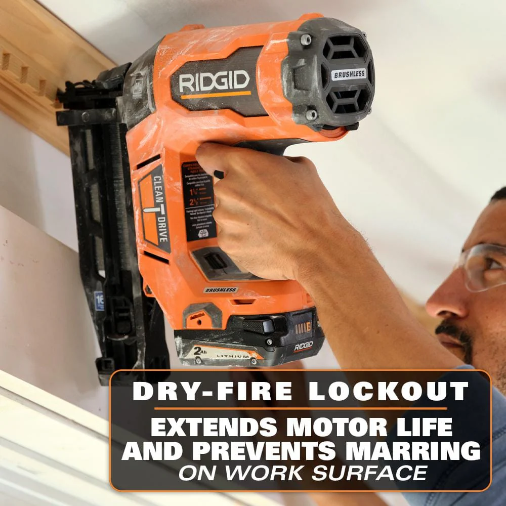 18V Brushless Cordless 16-Gauge 2-1/2 in. Straight Finish Nailer Kit with 2.0 Ah Battery and Charger - Image 7