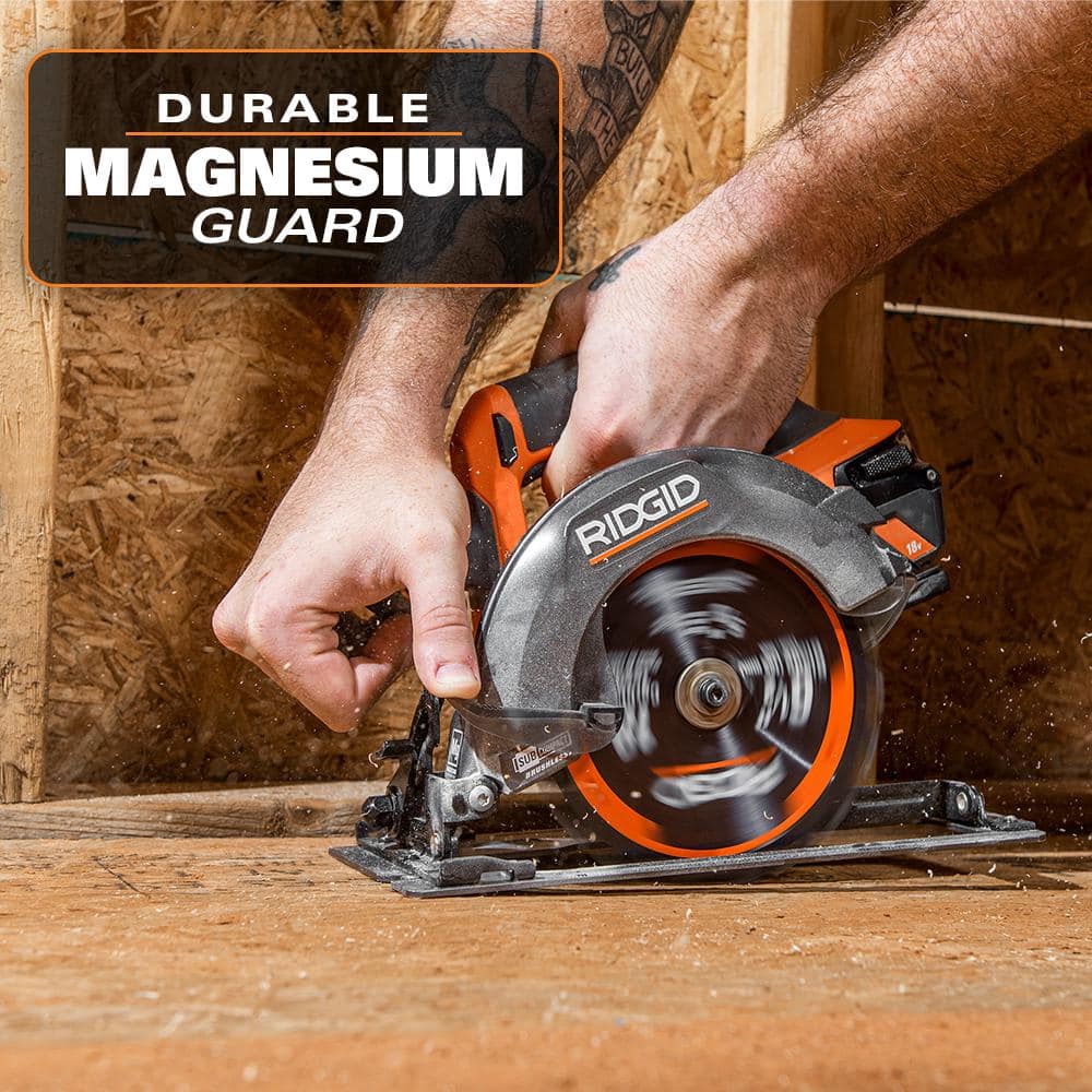 18V SubCompact Brushless Cordless 6-1/2 in. Circular Saw Kit with 4.0 Ah MAX Output Battery and Charger R8656K - Image 6