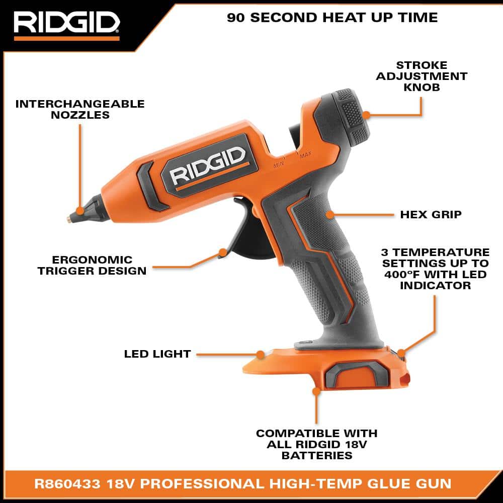 18V Cordless Full-Size Professional High-Temp Glue Gun (Tool Only) - Image 4